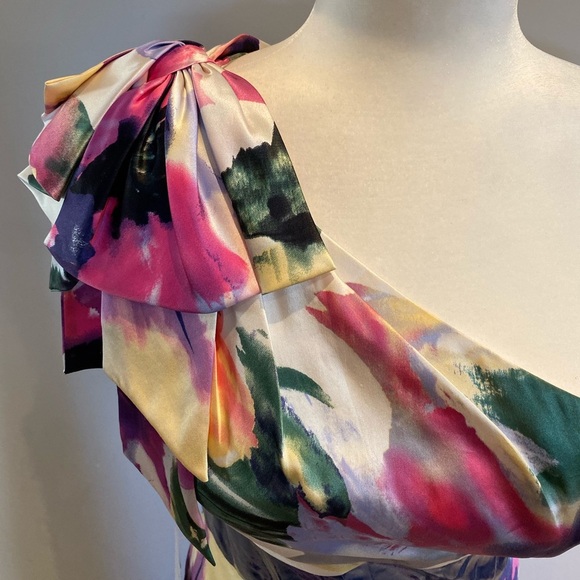 Jovani One Shoulder Floral Gown - Picture 8 of 9